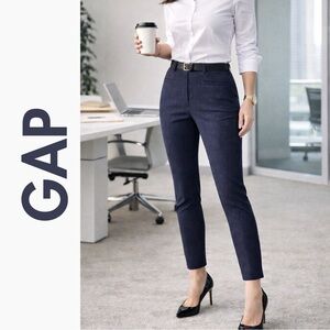 GAP Office Chic Skinny Ankle Navy with White Micro Pin Stripes Pants, 10
